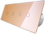 LIVOLO Intrerupator LIVOLO cu touch din sticla cu 4 intrerupatoare simple, Protocol ZigBee, Control de pe telefon, auriu, BB-C7-4C1Z-13 (BB-C7-4C1Z-13)