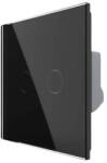 LIVOLO Intrerupator dublu wireless cu touch Livolo din sticla, negru, VL-FC2R-2G-2B (VL-FC2R-2G-2B)