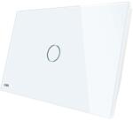 LIVOLO Intrerupator cu variator wireless cu touch Livolo din sticla - standard italian, alb, VL-C901DR-81 (VL-C901DR-81)