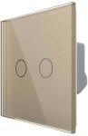 LIVOLO Intrerupator Dublu Cap Scara / Cruce cu Variator si Touch LIVOLO - Serie Noua, auriu, VL-FC2SD2-2G-13 (VL-FC2SD2-2G-13)