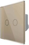 LIVOLO Intrerupator Dublu Cap Scara / Cruce cu Variator, Wireless si Touch LIVOLO - Serie Noua, auriu, VL-FC2SD2R-2G-13 (VL-FC2SD2R-2G-13)