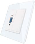 LIVOLO Priza cu mufa VGA mama Livolo cu rama din sticla, alb, VL-C791VG1-11 (VL-C791VG1-11)