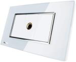 LIVOLO Priza cu mufa pentru microfon Livolo cu rama din sticla - standard italian, alb, VL-C391M1-81 (VL-C391M1-81)