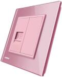 LIVOLO Priza internet Livolo cu rama din sticla, roz, VL-C791C-17 (VL-C791C-17)