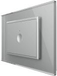 LIVOLO Intrerupator simplu cu touch Livolo cu rama din sticla, protocol ZigBee, standard Italian - Serie noua, gri, VL-FC1Z-3IP-15 (VL-FC1Z-3IP-15)