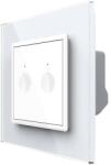 LIVOLO Intrerupator Dublu Wi-Fi cu Touch LIVOLO cu Rama din Sticla - Serie Noua, alb, VL-FC2NY-2WP-11 (VL-FC2NY-2WP-11) - fluxone