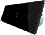 LIVOLO Intrerupator triplu cu touch Livolo din sticla, Protocol ZigBee, Control de pe telefonul mobil, negru, VL-C701Z/C701Z/C701Z-12 (VL-C701Z/C701Z/C701Z-12)