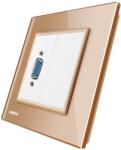 LIVOLO Priza cu mufa VGA mama Livolo cu rama din sticla, auriu, VL-C791VG1-13 (VL-C791VG1-13)