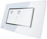 LIVOLO Priza dubla Telefon Livolo cu rama din sticla - standard italian, alb, VL-C392T-81 (VL-C392T-81)