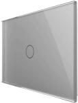 LIVOLO Intrerupator simplu cap scara / cap cruce cu touch Livolo din sticla, standard Italian, protocol ZigBee - Serie noua, gri, VL-FC1SZ-3G-15 (VL-FC1SZ-3G-15)