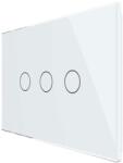 LIVOLO Intrerupator triplu cu touch Livolo din sticla, standard Italian, protocol ZigBee - Serie noua, alb, VL-FC3Z-3G-11 (VL-FC3Z-3G-11)