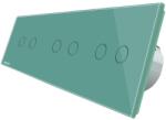LIVOLO Intrerupator dublu+dublu+dublu cu touch Livolo din sticla, Protocol ZigBee, Control de pe telefon, verde, VL-C702Z/C702Z/C702Z-18 (VL-C702Z/C702Z/C702Z-18)