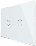 LIVOLO Intrerupator dublu cu touch Livolo din sticla, standard Italian, protocol ZigBee - Serie noua, alb, VL-FC2Z-3G-11 (VL-FC2Z-3G-11)