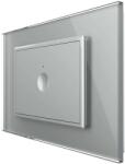 LIVOLO Intrerupator simplu cap scara / cap cruce wireless cu touch Livolo cu rama din sticla, standard Italian - Serie noua, gri, VL-FC1SR-3AP-15 (VL-FC1SR-3AP-15)