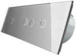 LIVOLO Intrerupator cu touch simplu+dublu+dublu LIVOLO din sticla, Protocol ZigBee, Control de pe telefon, gri, VL-C701Z/702Z/702Z-15 (VL-C701Z/702Z/702Z-15)