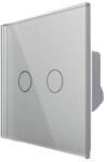 LIVOLO Intrerupator Dublu cu Touch Livolo din Sticla - protocol ZigBee, Serie Noua, gri, VL-FC2Z-2G-2I (VL-FC2Z-2G-2I)