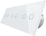 LIVOLO Intrerupator dublu+dublu+dublu cu touch Livolo din sticla, alb, VL-C702/C702/C702-11 (VL-C702/C702/C702-11)