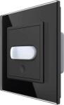 LIVOLO Intrerupator senzor de miscare PIR Livolo cu rama din sticla, negru, VL-FCU-2BP-12 (VL-FCU-2BP-12)