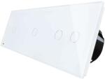 LIVOLO Intrerupator cu touch simplu+simplu+dublu LIVOLO din sticla, alb, VL-C701/701/702-11 (VL-C701/701/702-11)