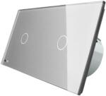 LIVOLO Intrerupator simplu + simplu cu touch Livolo din sticla, gri, VL-C701/C701-15 (VL-C701/C701-15)