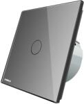 LIVOLO Intrerupator simplu cu timer si touch Livolo din sticla, gri, VL-C701T-15 (VL-C701T-15)