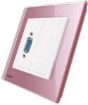 LIVOLO Priza cu mufa VGA mama Livolo cu rama din sticla, roz, VL-C791VG1-17 (VL-C791VG1-17)