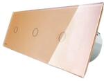 LIVOLO Intrerupator triplu cu touch Livolo din sticla, auriu, VL-C701/C701/C701-13 (VL-C701/C701/C701-13)