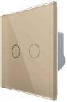 LIVOLO Intrerupator Dublu cu Revenire / Reset cu Touch LIVOLO - Serie Noua, auriu, VL-FC2B-2G-2A (VL-FC2B-2G-2A) - fluxone