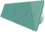 LIVOLO Intrerupator cu touch simplu+simplu+dublu LIVOLO din sticla, Protocol ZigBee, Control de pe telefon, verde, VL-C701Z/C701Z/C702Z-18 (VL-C701Z/C701Z/C702Z-18)