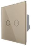 LIVOLO Intrerupator Dublu cu Touch Livolo din Sticla - protocol ZigBee, Serie Noua, auriu, VL-FC2Z-2G-2A (VL-FC2Z-2G-2A)