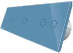 LIVOLO Intrerupator cu touch simplu+simplu+dublu LIVOLO din sticla, Protocol ZigBee, Control de pe telefon, albastru, VL-C701Z/C701Z/C702Z-19 (VL-C701Z/C701Z/C702Z-19)