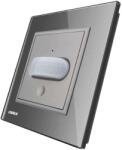 LIVOLO Intrerupator senzor de miscare PIR Livolo cu rama din sticla, gri, VL-FCU-2IP-15 (VL-FCU-2IP-15)