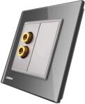 LIVOLO Priza redare sunet LIVOLO cu rama din sticla, gri, C7-91A-15 (C7-91A-15)