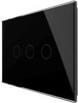 LIVOLO Intrerupator Triplu Cap Scara / Cruce Wi-Fi cu Touch LIVOLO, standard italian Serie Noua, negru, VL-FC3SNY-3G-12 (VL-FC3SNY-3G-12)