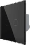 LIVOLO Intrerupator Dublu cu Reset si Contact Uscat Livolo cu Rama din Sticla, ZigBee - Serie Noua, negru, VL-FC2HNZ-2G-12 (VL-FC2HNZ-2G-12)