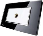 LIVOLO Priza cu mufa pentru microfon Livolo cu rama din sticla - standard italian, negru, VL-C391M1-82 (VL-C391M1-82)