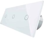 LIVOLO Intrerupator triplu cu touch Livolo din sticla, alb, VL-C701/C701/C701-11 (VL-C701/C701/C701-11)
