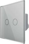 LIVOLO Intrerupator Dublu cu Revenire, Contact Uscat cu Touch LIVOLO - Serie Noua, gri, VL-FC2NB-2G-2I (VL-FC2NB-2G-2I) - fluxone
