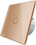 LIVOLO Intrerupator simplu cu revenire / contact uscat Livolo cu touch din sticla, auriu, VL-C701CH-13 (VL-C701CH-13)