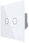 LIVOLO Intrerupator Dublu cu Touch Livolo din Sticla - protocol ZigBee, Serie Noua, alb, VL-FC2Z-2G-2W (VL-FC2Z-2G-2W)