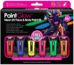 PaintGlow Neon UV arc- és testfesték készlet 6 színű