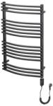 Radeco Sonia EL íves, fekete 496x550 mm elektromos törölközőszárító radiátor + fűtőpatronnal együtt