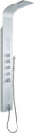 Wellis Mariner Silver termosztátos zuhanypanel, kádtöltő csapteleppel, ezüst színű rozsdamentes acél