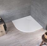 Kolpa San Drop R 90x90 cm íves, akril zuhanytálca, lapos, beépíthető változat, színazonos, szögletes lefolyófedéllel