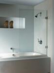 RIHO Scandic NXT Chrome X107 kádparaván 150x90 cm, jobbos vagy balos, króm, Riho Shield vízkőmentes üvegbevonattal