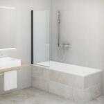 Roltechnik CI BAE kádparaván, ki- be hajtható 75 cm, fekete profillal, RothETC üvegfelület kezeléssel