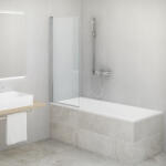 Roltechnik CI BAE kádparaván, ki- be hajtható 75 cm, króm profillal, RothETC üvegfelület kezeléssel