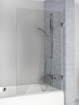 RIHO Scandic NXT X409 kádparaván, 150x90 cm, króm, Riho Shield vízkőmentes üvegbevonattal