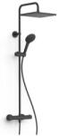 TRES Aspen termosztátos komplett zuhanyrendszer, matt fekete