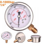 KolorTech Glicerines nyomásmérő 0-1000bar, Alsó menet: 1/4 (YYL-01.1000B/X)